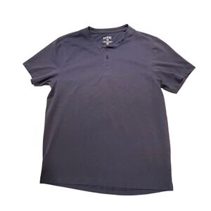 RHONE Mens Short Sleeve Henley Shirt Dark Navy Size M Classiccore Neutral